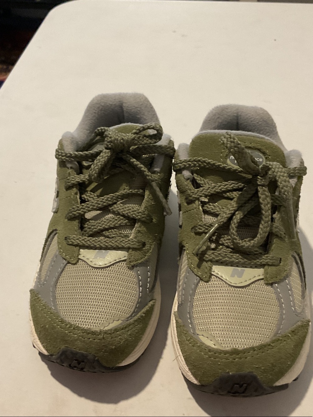 New Balance Kids Olive & Gray Casual Sneakers